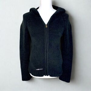 Burton Zip Up Hooded Sweater Black Women Size Small